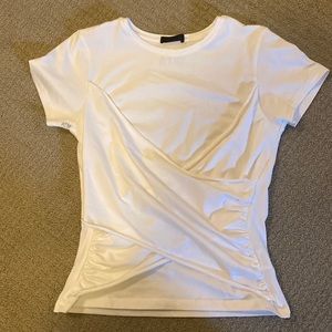 ATM white criss cross scoop neck tshirt.  Excellent condition.